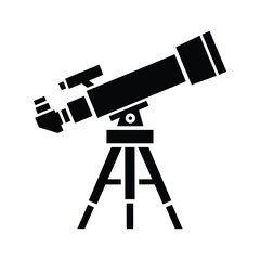 Telescope on tripod stand for stargazing