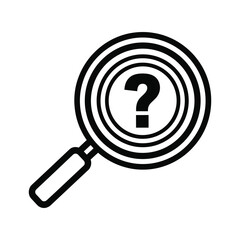 Magnifying glass with question mark symbol