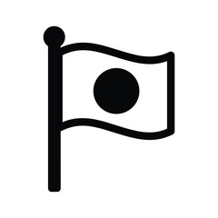 Simple black flag icon on white background
