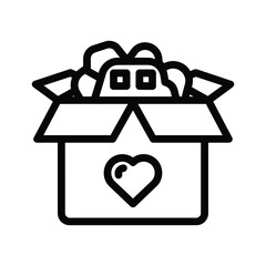 Gift box with heart and ribbon