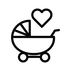 Baby stroller with heart icon
