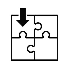 Puzzle piece being placed in correct position