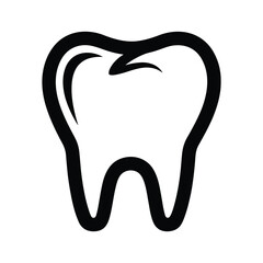 Simple tooth icon on white background