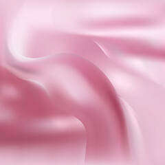 Crumpled pink silk fabric as background, top view. eps 10