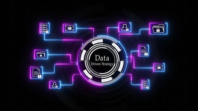 Business Data-Driven Strategy and financial performance analysis shown on a digital dashboard with various charts and graphs. isolated on transparent Animation video.. - Powered by Adobe