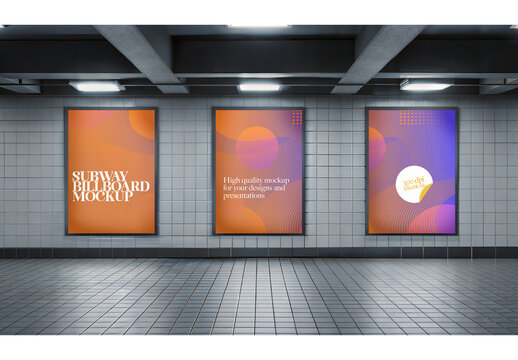 Subway Billboard Mockup