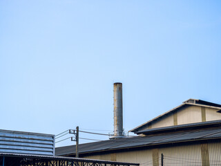 Sustainable industrial development. Green industry sustainable manufacturing. Energy saving factory technology air pollution reduction. Sustainable business ESG. Clean air environmental protection 