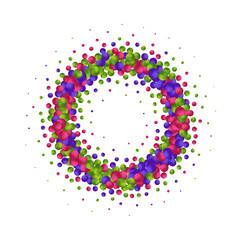 Colorful bright spheres background. Photo frame. EPS 10. Color balls. Eps 10