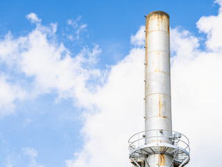 Continuous emission monitoring system. Exhaust system concept Clean air environmental protection. Factory industrial chimney emission monitoring. Sustainable manufacturing air pollution reduction