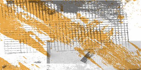 Halftone yellow dots pattern and black gradient grunge texture background.