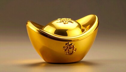 Golden Chinese Ingot - A Symbol of Wealth and Prosperity.
