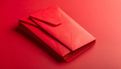 Elegant Red Envelopes on a Matching Red Background.