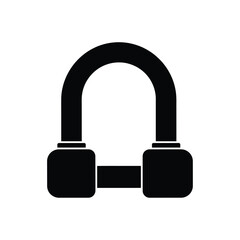Black U lock silhouette on white background
