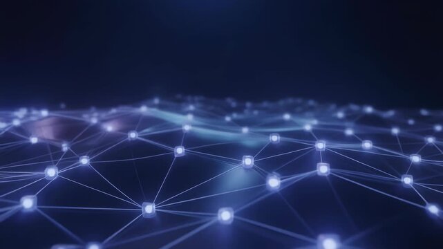 Futuristic abstract network design showcasing glowing connections and digital technology