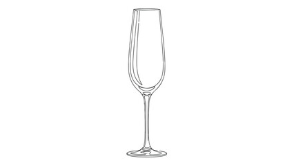 Obraz premium Simple minimalist outline of a champagne flute glass