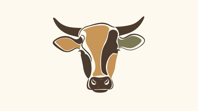 Modern abstract portrait of a bull head in colors