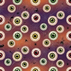 Halloween eye pattern design spooky background illustration