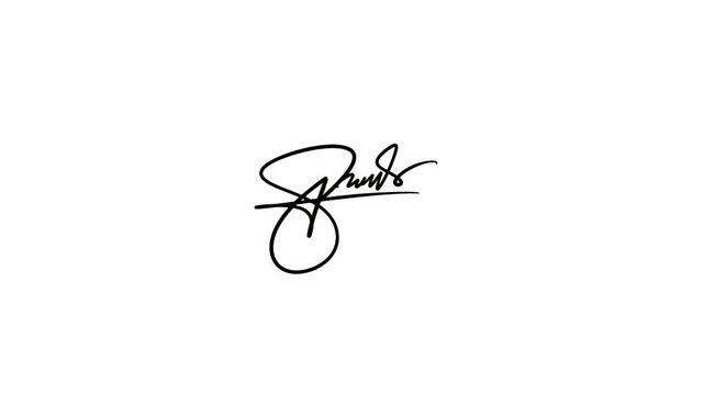 Fictional signature writing animation &ndash; handwritten fake autograph with calligraphy ink stroke motion for document design