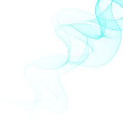Transparent blue lines of abstract motion gracefully rising above white space. Eps 10