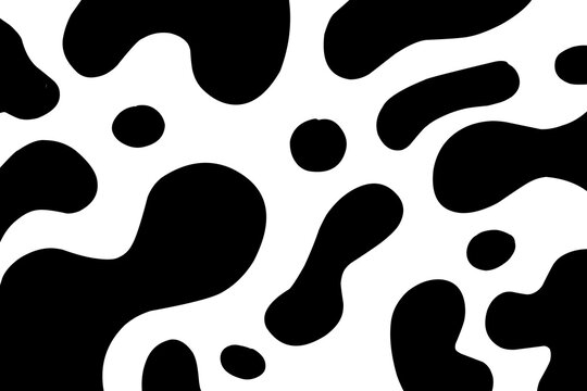 Modern abstract black and white pattern with organic shapes