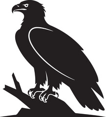A striking silhouette of an eagle in a vector design format