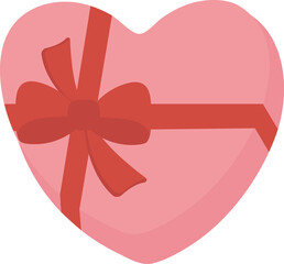 Pink Heart Shaped Box with Red Ribbon