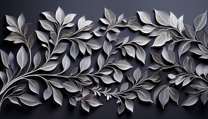 Laser Cut Foliage Delicate Leaf Tendrils On Charcoal Backdrop