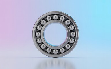 Ball bearing on pastel background for industrial design concepts