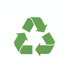 Obraz premium A green recycle symbol composed of three arrows on a white background