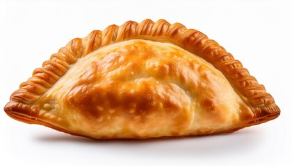 Golden Brown Baked Empanada With Braided Crust Pastry Isolated On A Transparent Background
