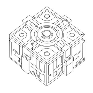 Mystic Cube: Puzzle Enigmatic Design | Clean, isolated vector art for creative projects.