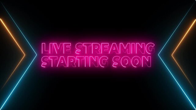 Starting soon stream overlay with glitch effect for twitch youtube and facebook live video background - Powered by Adobe