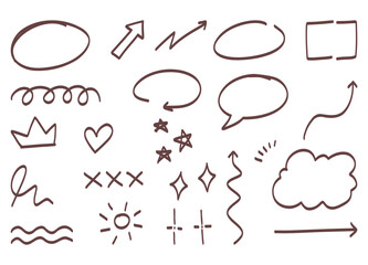 Hand Drawn Doodle Shapes and Decorative Icons Collection