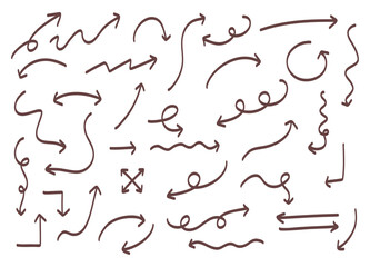 Hand Drawn Doodle Arrows and Decorative Line Elements Set