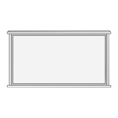 Obraz premium Rectangular frame with light gray accents outlining a blank, white rectangular center