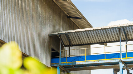 Sustainable industrial development. Green industry sustainable manufacturing. Energy saving factory technology air pollution reduction. Sustainable business ESG. Clean air environmental protection 