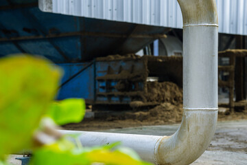 Sustainable industrial development. Green industry sustainable manufacturing. Energy saving factory technology air pollution reduction. Sustainable business ESG. Clean air environmental protection 