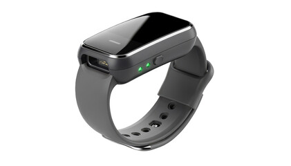 Modern wearable oximeter wrist device isolated on white background designed for continuous overnight oxygen level monitoring and sleep tracking.