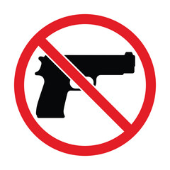 No Guns Sign Vector  Firearms Prohibited Symbol for Safety and Security Zones