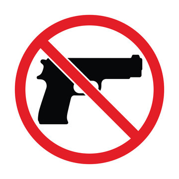 No Guns Sign Vector  Firearms Prohibited Symbol for Safety and Security Zones