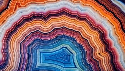 Colourful Layered Patterns Of A Geode Slice