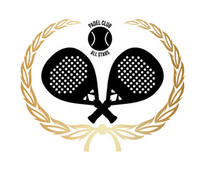 Padel sports club logo vector, editable logo vector illustration.