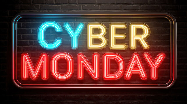 Modern file label banner with Cyber Monday text for festive sales and digital promotions - Powered by Adobe