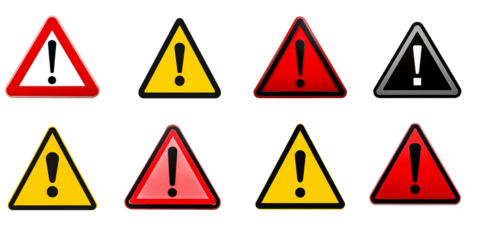 set of warning signs