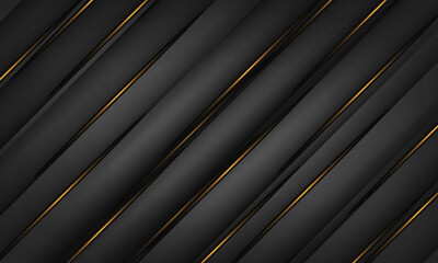 Obraz premium Gold light line shadow dark grey luxury background.eps 10.