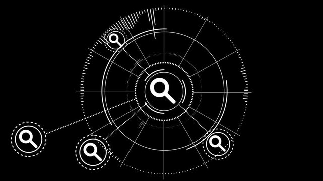 Search symbols appears animation concept..4k animation video.