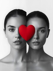 Red Heart Symbolizing Connection with Soft Focus and Romantic Atmosphere