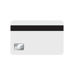 A white rectangular card with a black magnetic stripe and a silver chip