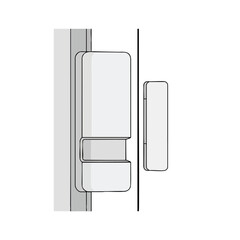 Diagram of an object, seemingly affixed to a wall, showing layered shapes