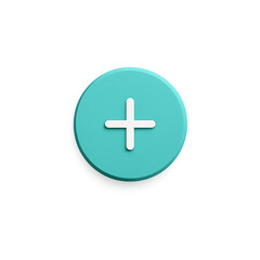Obraz premium A glossy 3d vector illustration of a round plus and minus icon button design for web business and travel apps featuring a cross sign symbol to cancel or close an internet air plane flight